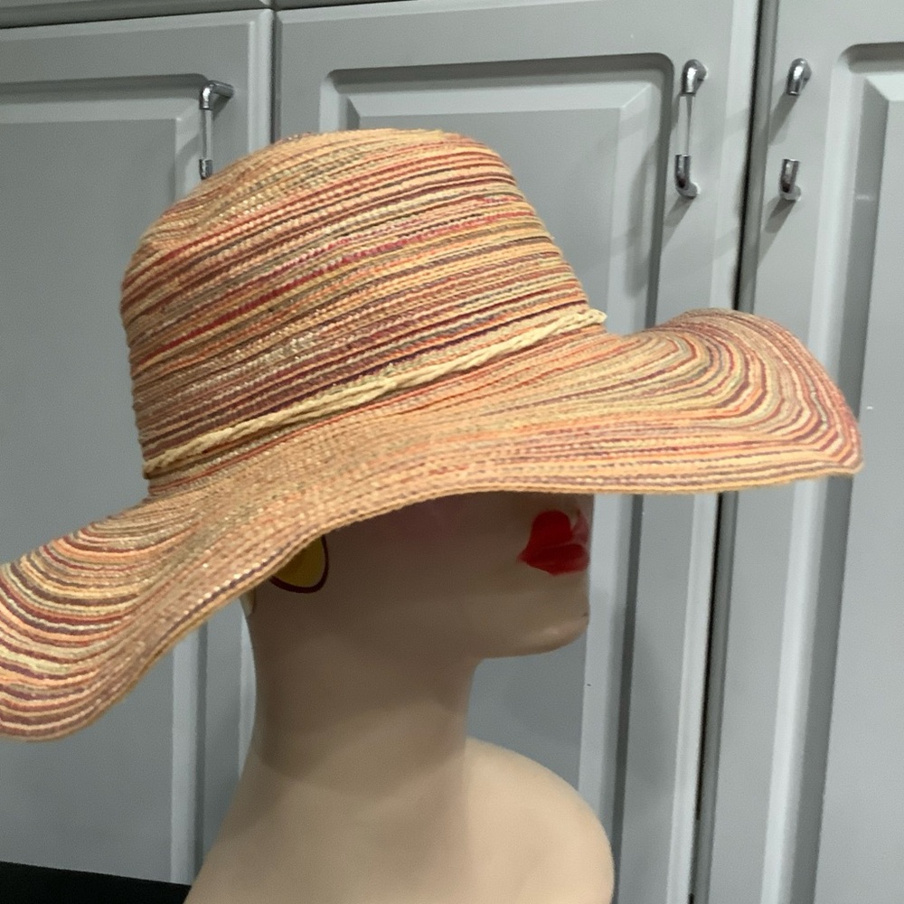 Sun Hat: Stylish Multicolor Wide Woven Brim Beach Wear, Cruise, Vacation Hat - Picture 2 of 7